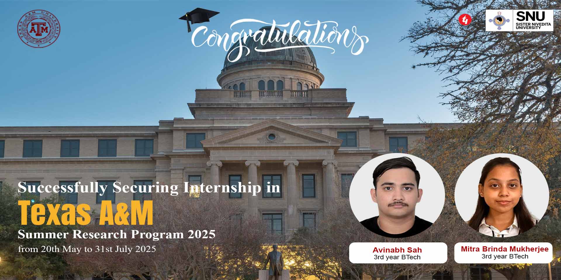 Congratulations post SNU 2025